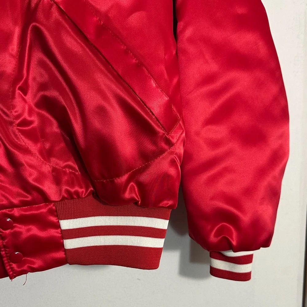 Pla-Jac Dunbrooke Red Satin Varsity Jacket Men’s sz Medium Cincinnati - Picture 4 of 6
